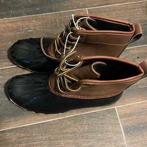 Black and Brown Duck Boots